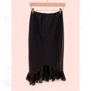Elegant Black and Red Women's Skirt